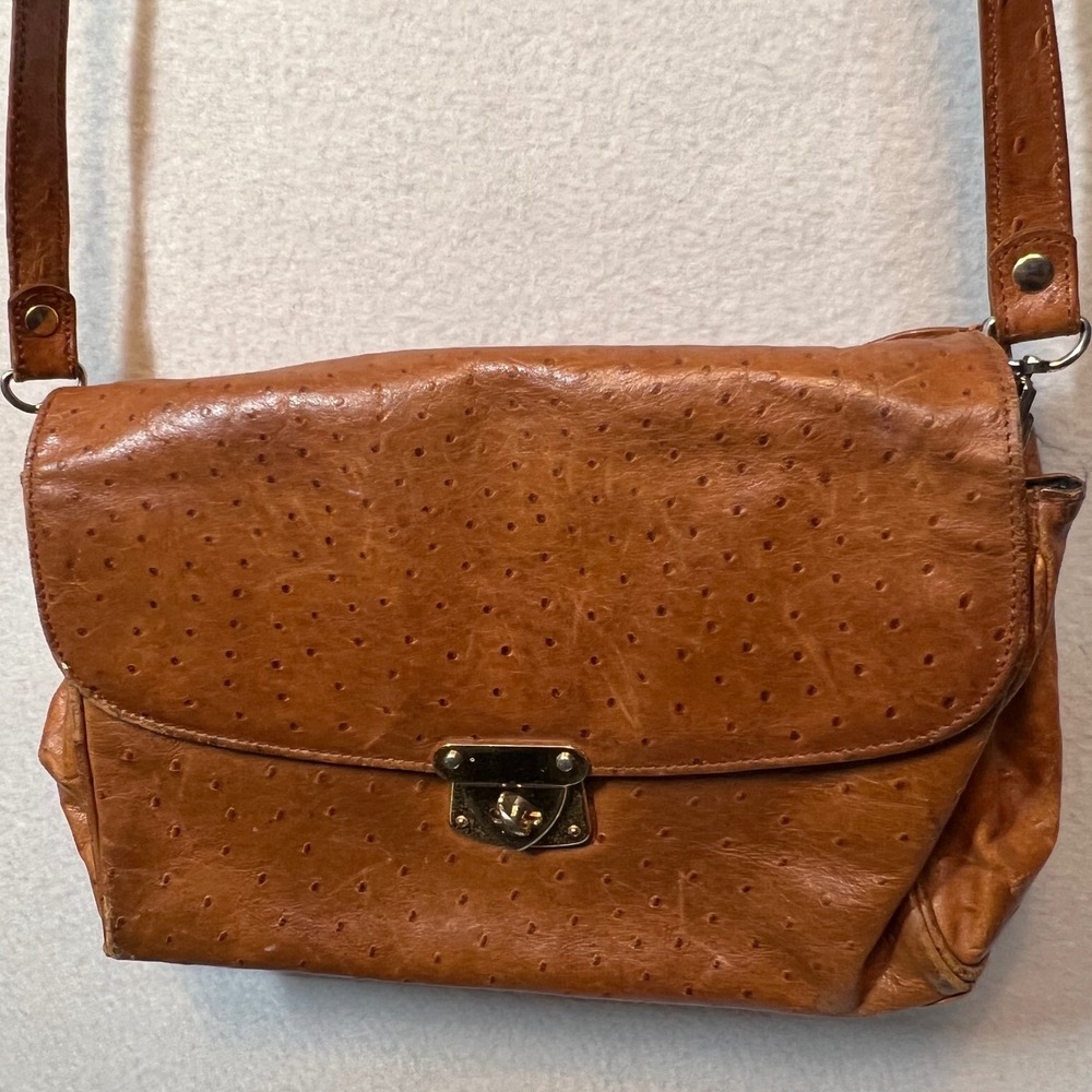 Vintage Crouch & Fitzgerald Brown Leather Shoulder Bag Crossbody‎ Purse